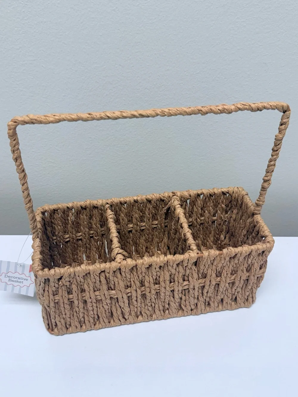 Natural Divided Caddy/ Basket with Handle, Target Bullseye Playground 2026